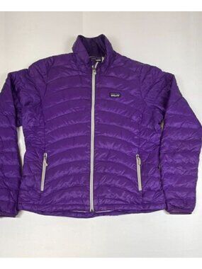 Patagonia Women L Purple Ultralight Down Full Zip Puffer Jacket